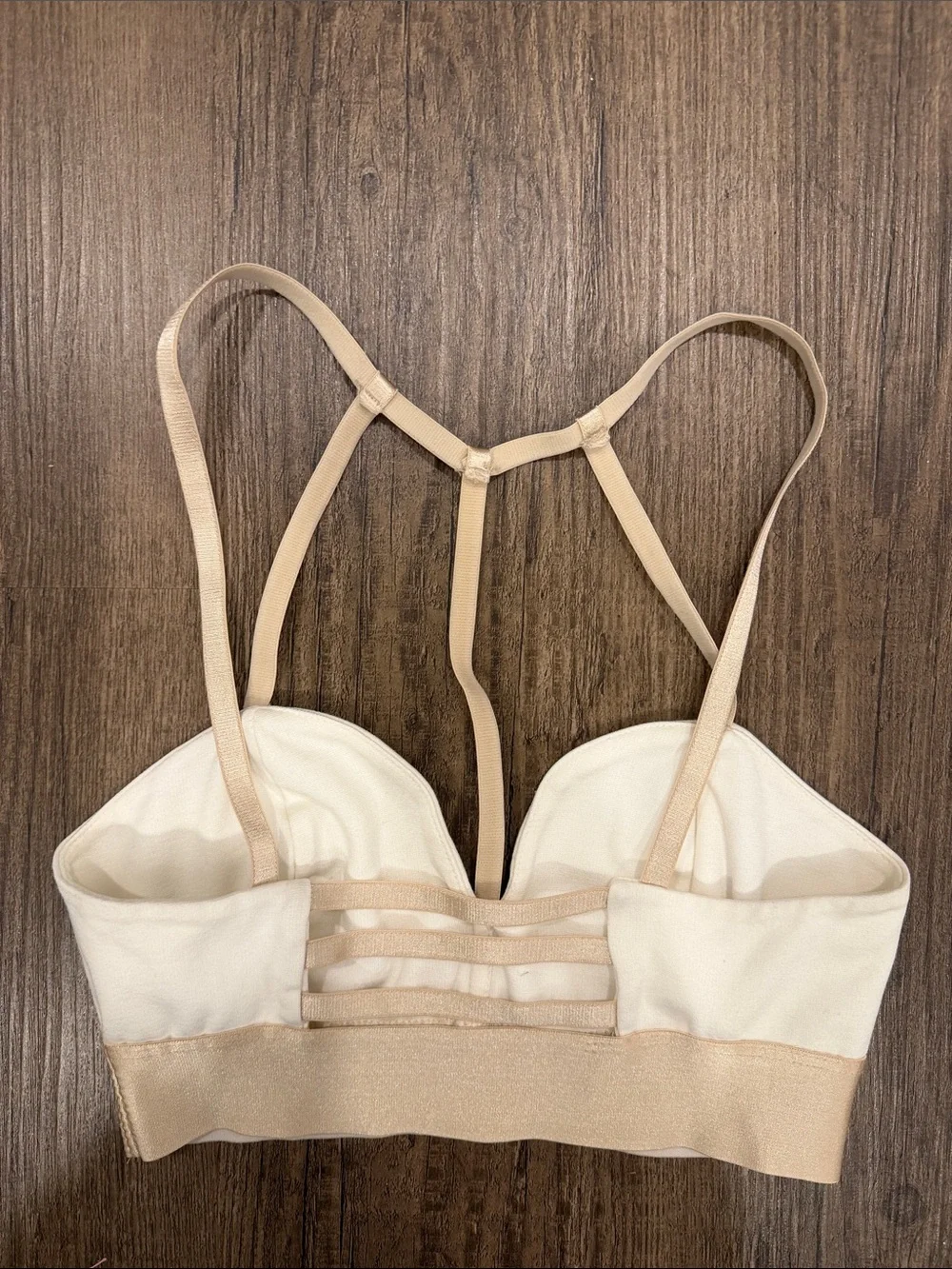Retro bebe Cream and Nude Strappy Bralette, XS